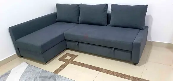 Ikea L Shape Sofa cum bed with big storage in L