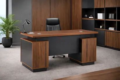 Modern Office Workstation Table with Lockable Drawer - Wooden Office Desk For Home  Office
