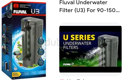 Fluval Underwater Filter (U3) Us brand 110 volt