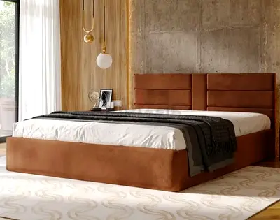 Brend New fabric wooden King size 180x200 Bed with Madical Matress Available