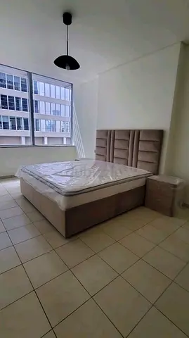 Modern Bed with Headboard and Nightstand