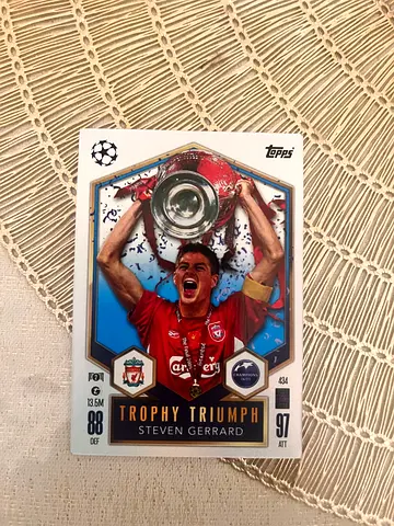 Match Attax Steven Gerrard Trophy Triumph card