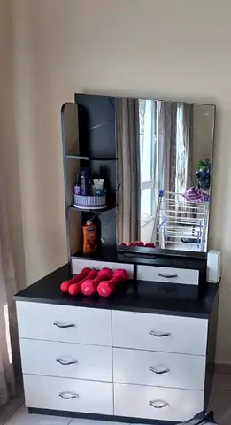 Modern Dresser with Mirror and Storage