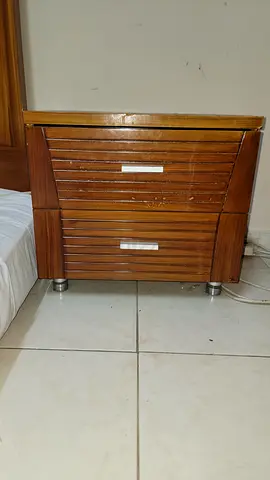 Wooden Nightstand with 2 Drawers | Only AED 50 each | Must Sell 2 nos.