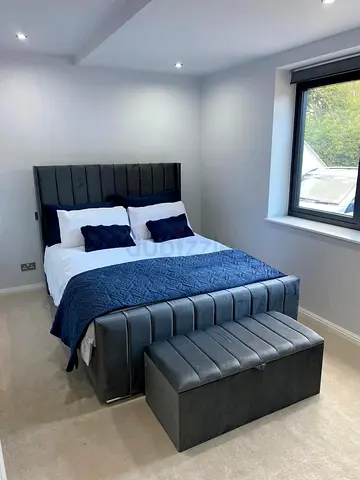 Brand new luxury Queen size bedframe in soft Valvet Fabric Hydraulic storage can be installed.