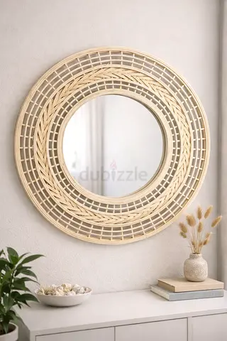 Stylish Round Woven Wall Mirror