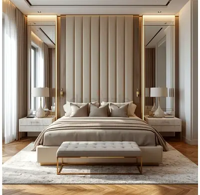Elegant King Size Bed Set with Nightstands