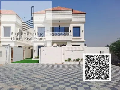 Villa for sale in Ajman, Al Zahia area. Freehold for all nationalities. The villa consists of 3 floors and includes 5 master rooms, 2 halls,