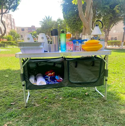 Folding Camping Outdoor Table with Storage