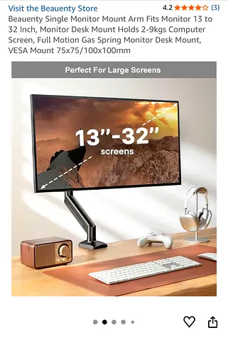 Best For WFH - Adjustable Monitor Desk Mount with 24-inch full HD 1080p 100Hz Monitor