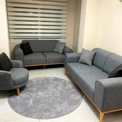 Nordic-Style Grey Sofa Set