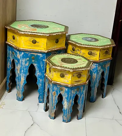 Colorful Vintage Marina Nested Tables