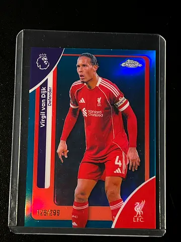 Van Dijk Topps Chrome 2025-26 - Teal Refractor 128/299 (#116) Mint.