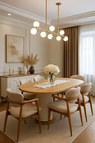 Elegant Dining Table with Chairs Set