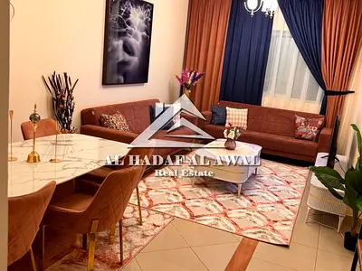 Apartment for rent in Al Taawun area, in a prime location. Two bedrooms, living room, balcony, addi