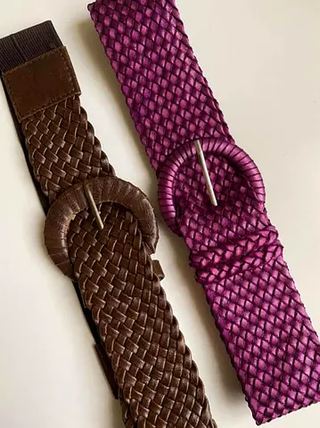 2 belt brown and purple  / new