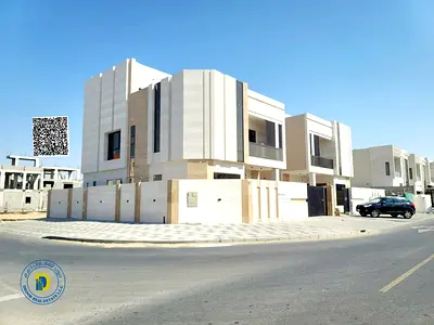 For sale: Modern villa Corner 6BR and a roof , including registration fees, Al Bahia . Super deluxe finishing, freehold, bank financing