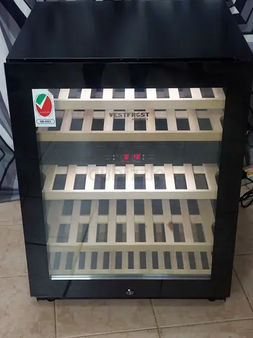 Brand Vestfrost 44 Bottles Dual Temperature Wine Cooler, Energy Efficient and Super Quiet, Black