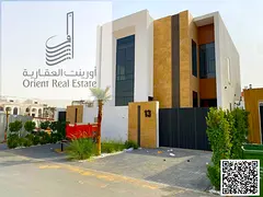 Villa for sale in Ajman, Al Helio 2 area. The villa consists of 4 master bedrooms, a majlis, 2 livin