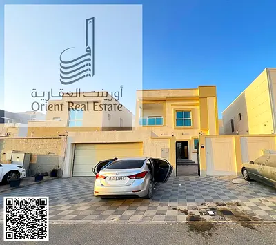 Villa for rent in Al Zahya area, Ajman, 4 master bedrooms with a large hall + a maid's room and a large yard at a very special price for 4 checks