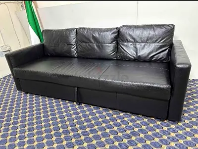 Black Leather Sofa bed