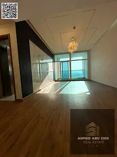 Three-bedroom apartment with a living room and balcony for annual rent in Ajman One Towers – luxur