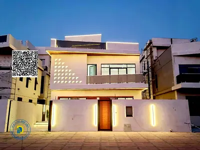 For sale in Al Helio area, 2 villas, 5 rooms with a roof, including registration fees, modern finishing, large areas, freehold