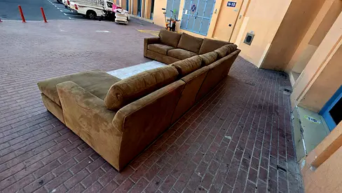 Crate and Barrel axis feather filled U shape sofa