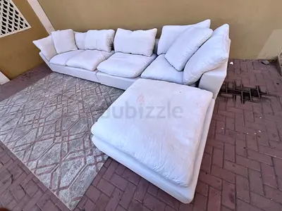 The loom collection modular feather filled sofa with footstool