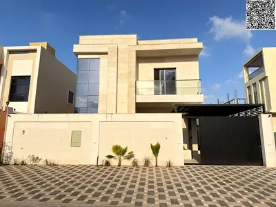 A luxurious villa with a modern design and super deluxe finishing, located in the Al Zahia area in a strategic location close to the mosque and all se