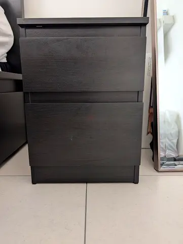 Modern Black Nightstand x2pcs