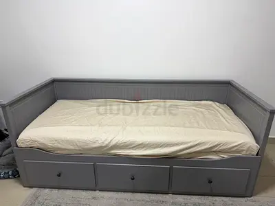 Grey Wooden Day Bed with Storage