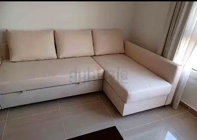 Modern Beige Sectional Sofa with Storage