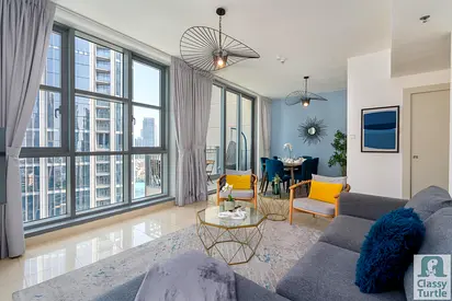 شقة واسعة بثلاث غرف نوم مع إطلالات خلابة على برج خليفة | صفقة إسكيب