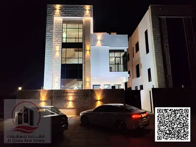 فيلا 5 غرف ومجلس وصالة وغرفة خادمة مع رووف ومسبح شامل رسوم التسجيل مع مساحة ارتداد كبيرة امام الفيلا