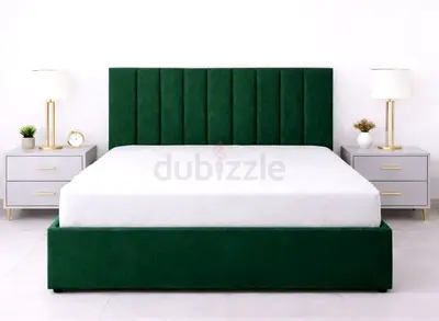 Elegant Green Brand New Queen size bed with medical mattress good quality Queen bed for sale