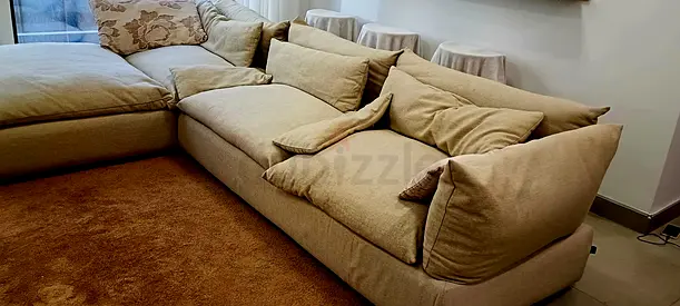 Marina home Leather L shape sectional sofa with footstool