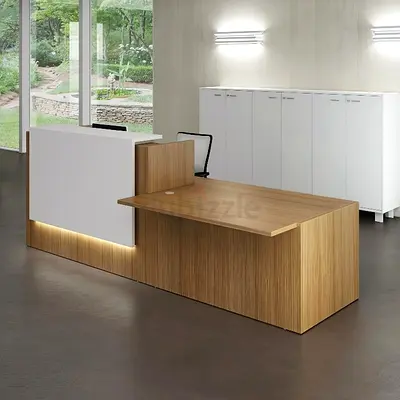 Modern Minimalist L-Shaped Reception Desk
