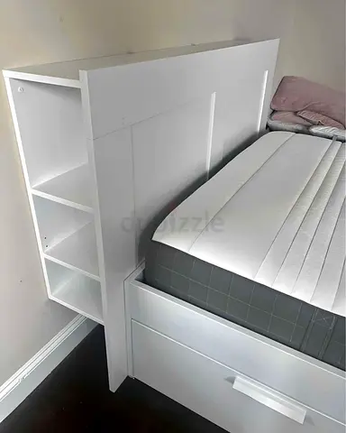 IKEA Brimness Double size bed frame with mattress. (140 × 200 cm)