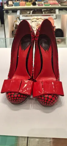 Stylish Red Heels with Bow
