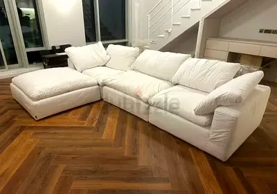 Marina home feather filled sofa with footstool