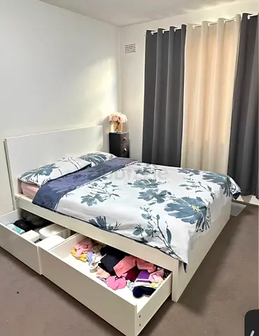 URGENT SALE  IKEA MALM Storage King Bed with Mattress - Like New - First Come First Serve