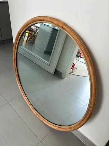 Stylish Round Wooden Framed Mirror 100cm x 100cm