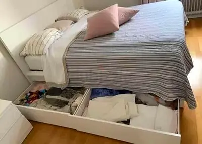 URGENT SALE  IKEA MALM Storage King Bed with Mattress - Like New - First Come First Serve