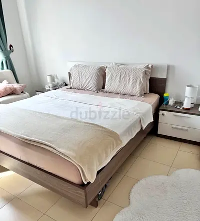 Bedroom set with free mattress and double layer curtains