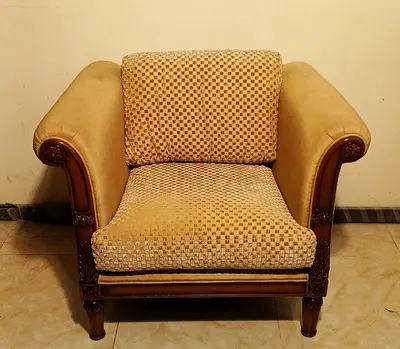 Vintage Armchair in Beige Fabric