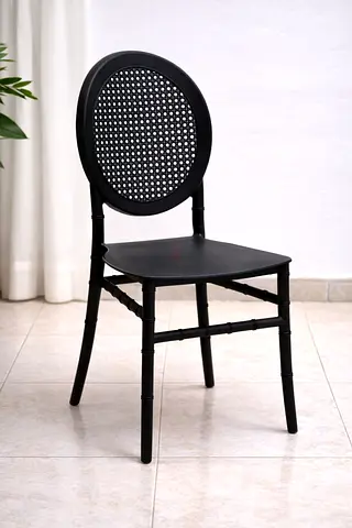 Black Oval Back Dining Chair – Modern Plastic Indoor  Outdoor Chair