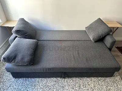Modern Grey Sofa Bed with Cushions