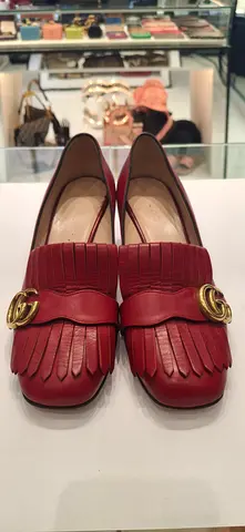 Elegant Red Fringed Loafers