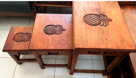 3x nest of tables - side table- end tables -      real wood